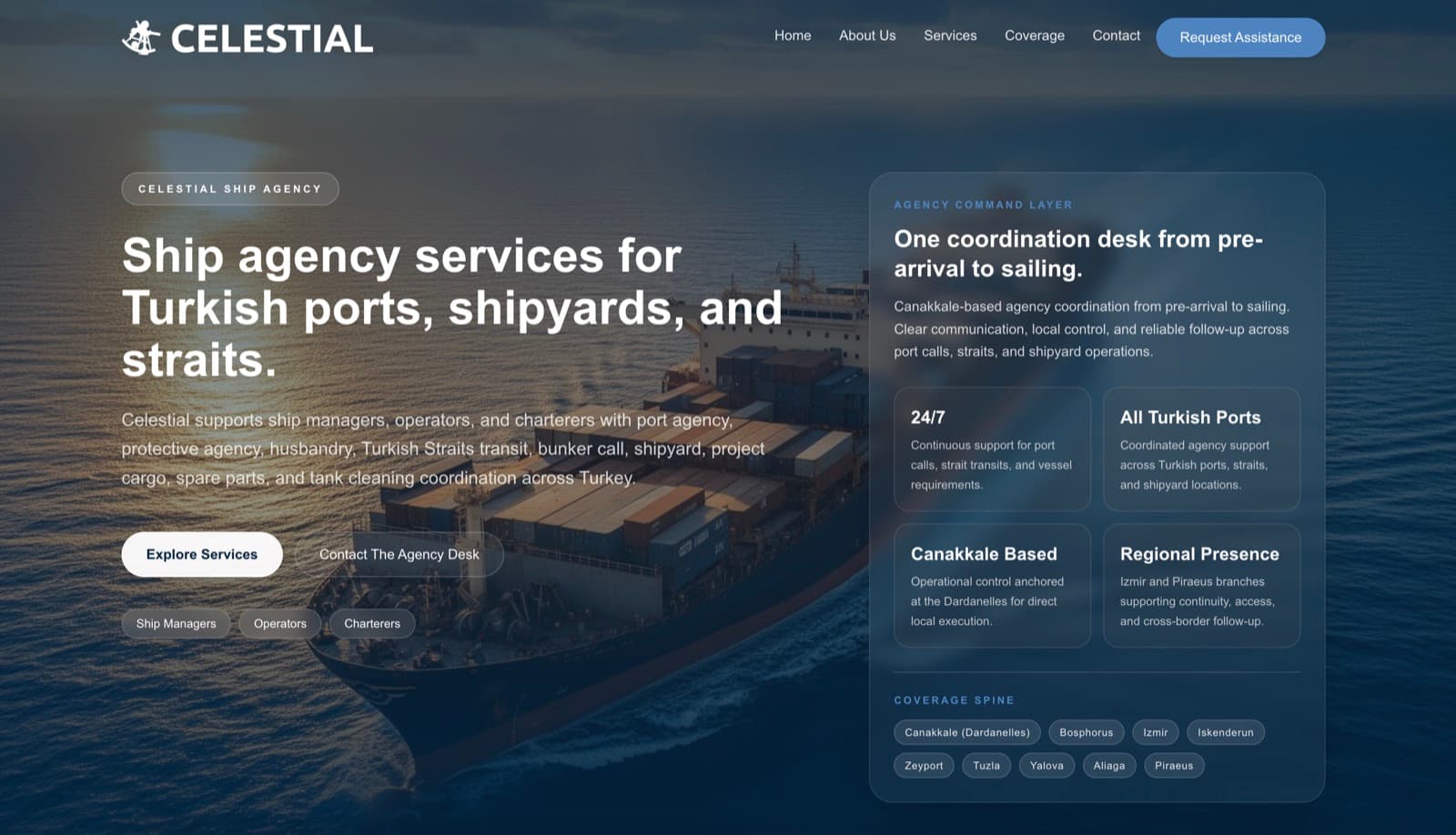 Celestial Ship Agency product interface screenshot